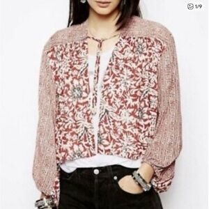 Free People Floral Crop Kimono Jacket